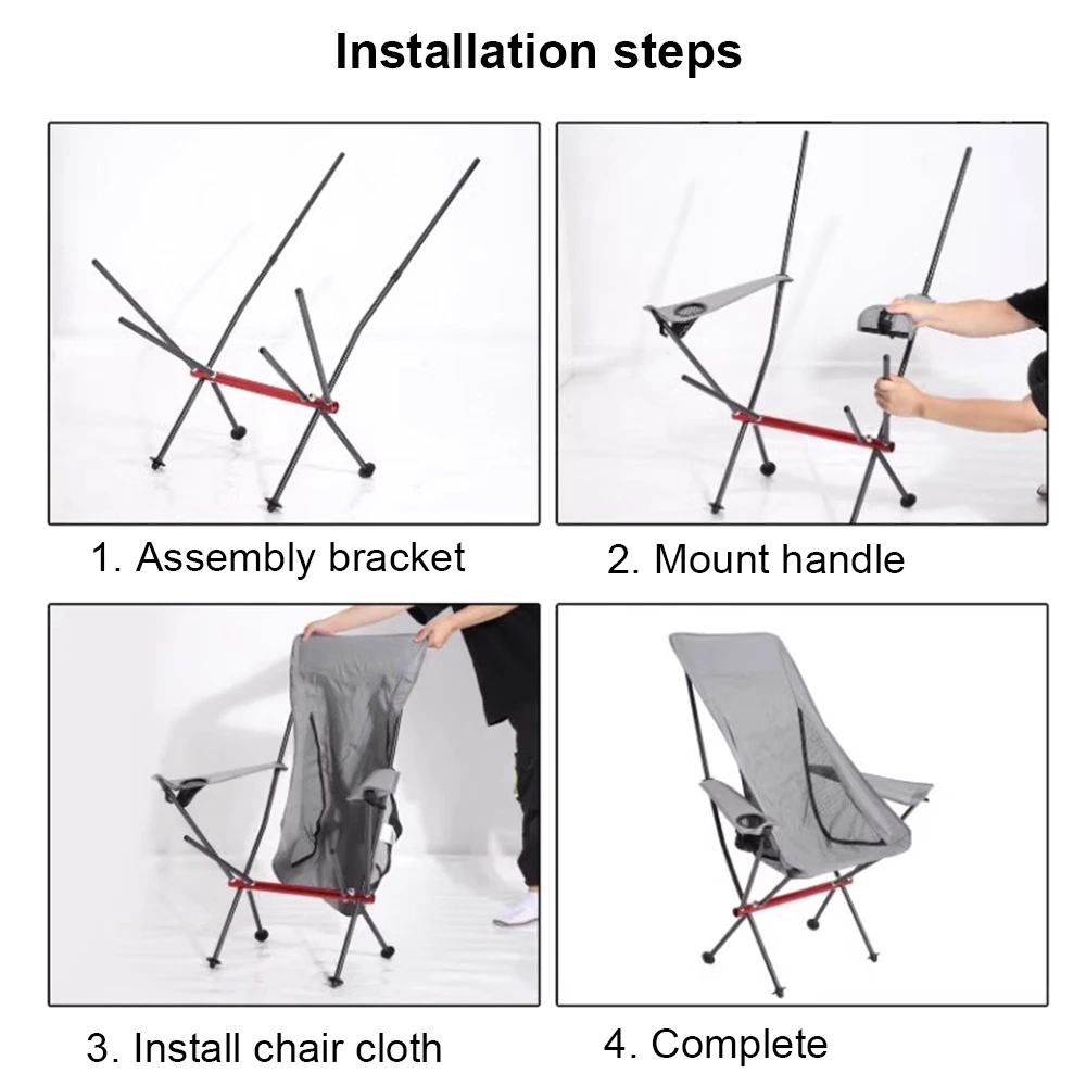 Desert Fox Camping Chair Armrest Outdoor Folding Chair Carry Bag Long Backrest Fishing Hiking Climbing