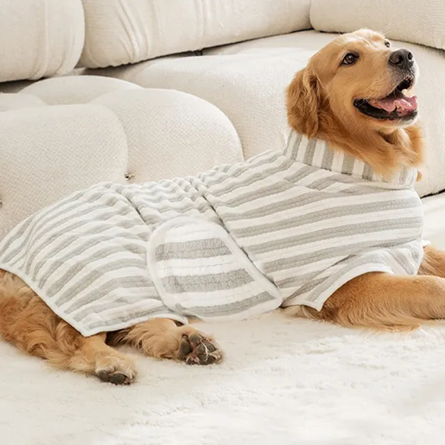 Ultra-Absorbent Dog Bath Towel Super Absorbent Dog Bathrobe Robe For Large/Medium/Small Dog