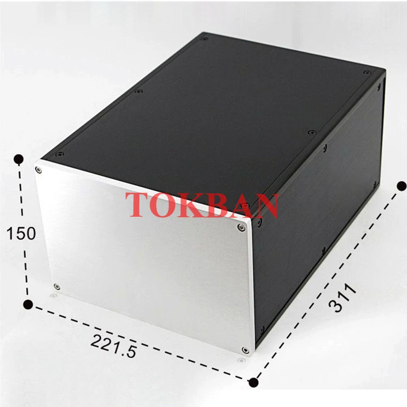Tokban Audio 2153 221.5*150*311mm 알루미늄 증폭기 섀시 인클로저 Diy 전원 공급 장치 케이스 쉘