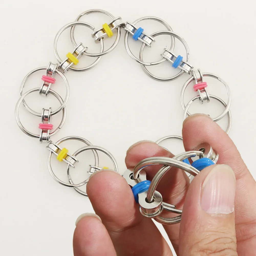 Creative Antistress Toys Metal Decompression Chain Fidget Toys for Autism ADHD Stress Relief Hands Funny Keychain for Kids Adult 5