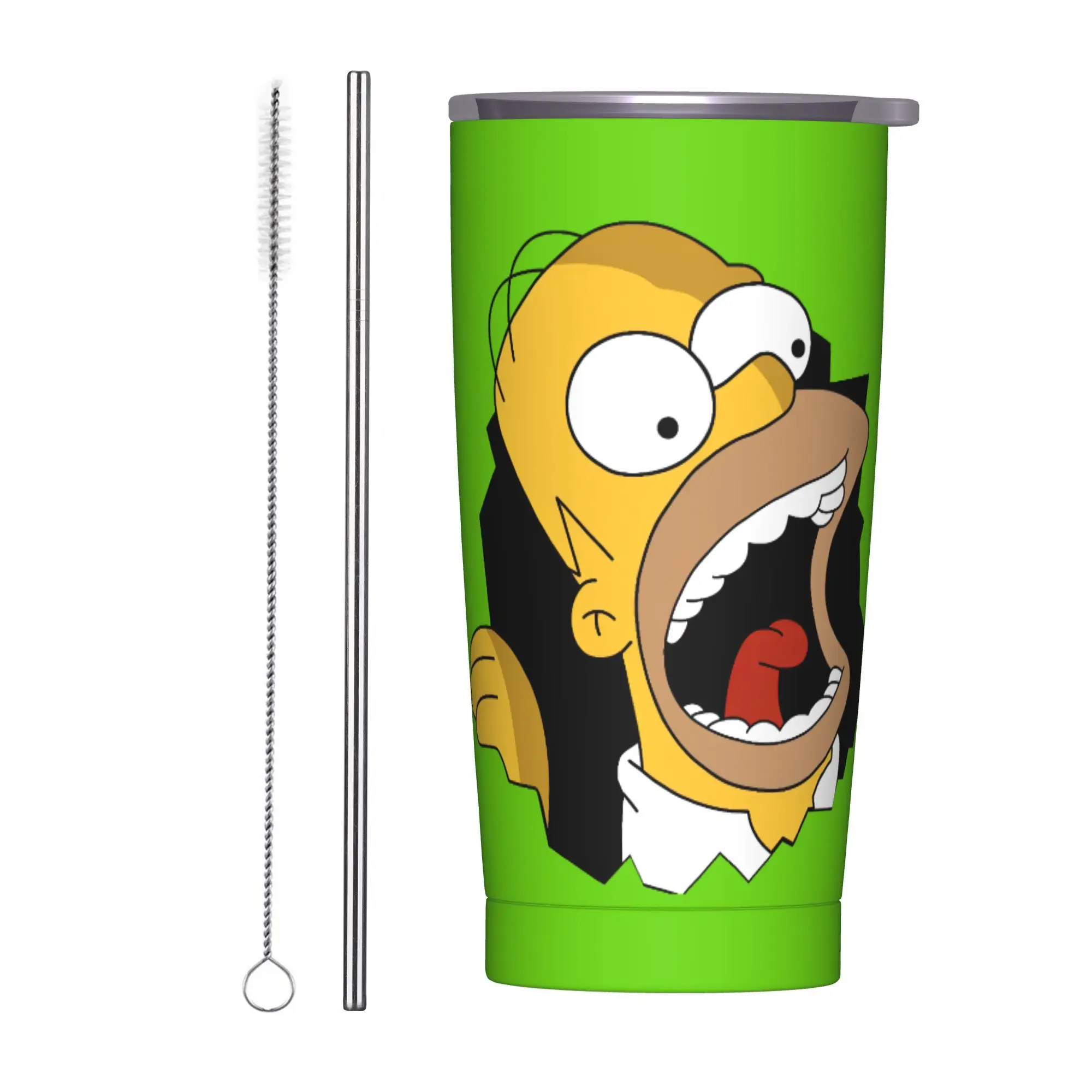 Stainless Steel Tumbler with The Simpsons Cartoon Design - Versatile Hot & Cold Beverage Cup