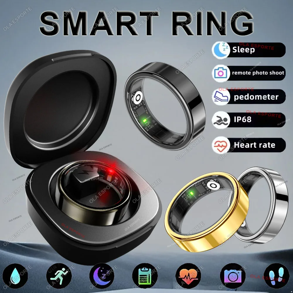 2026 New Smart Ring Heart Rate Blood Oxygen Sleep Monitor Motion Tracking IP68 3ATM Waterproof Men Women Smart Ring Holiday Gift 1