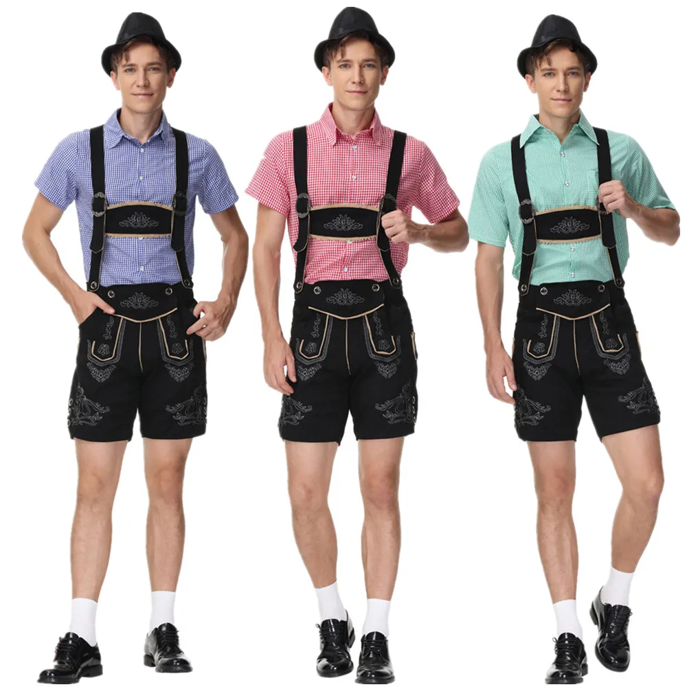 

Men Oktoberfest Costume Faux Lederhosen Bavarian Octoberfest Beer Festival Outfit Cosplay Carnival Halloween Fancy Party Costume
