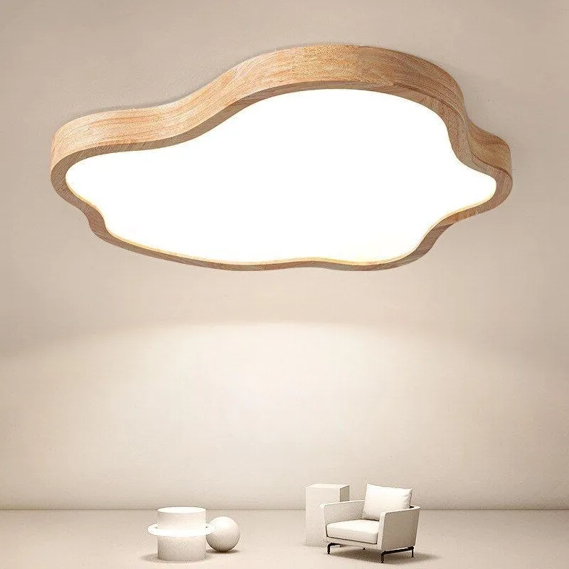 Nordic LED Wooden Ceiling Light Modern Log Cloud Lamps 43/63CM Bedroom Decor Lighting Living Room Hall Hotel Indoor Lamps Lustre