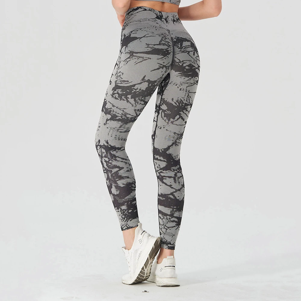LANTECH Women Gym Yoga Seamless Pants Sports Leggings Clothes Stretchy Hips Push Up Squat Exercise Fitness Activewear Camo