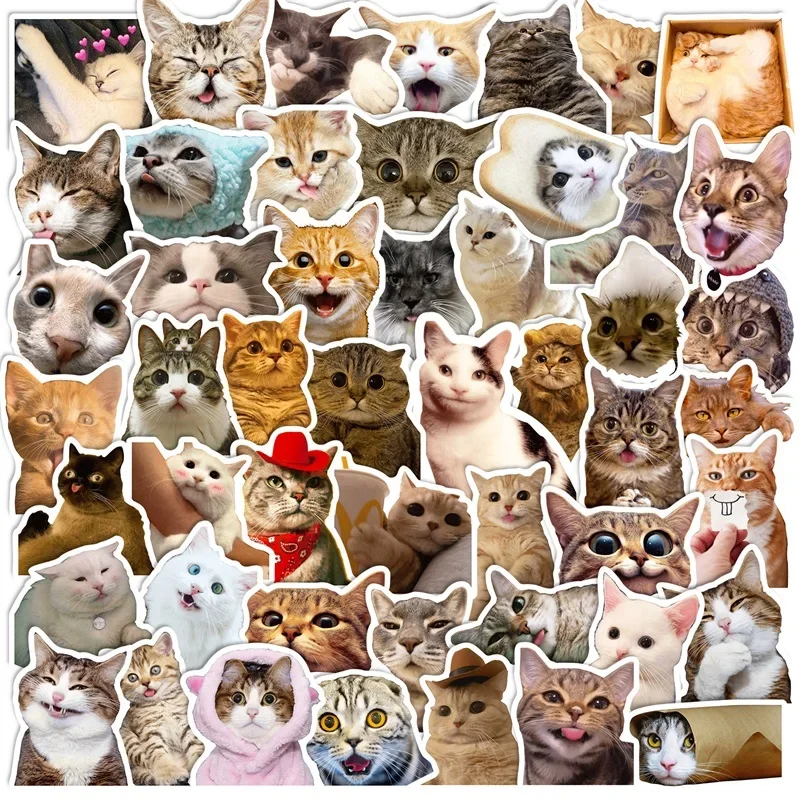 

10/30/50PCS Cute Bread Cat PVC Sticker Aesthetic Children's Decoration Scrapbooking Korean Stationery School Supplies for Kids