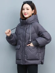 2023 New Women's Short Winter Cotton Jacket Hooded Keep Thickening Warm Coat Grace Formal Middle-aged Parkas Women's Clothing