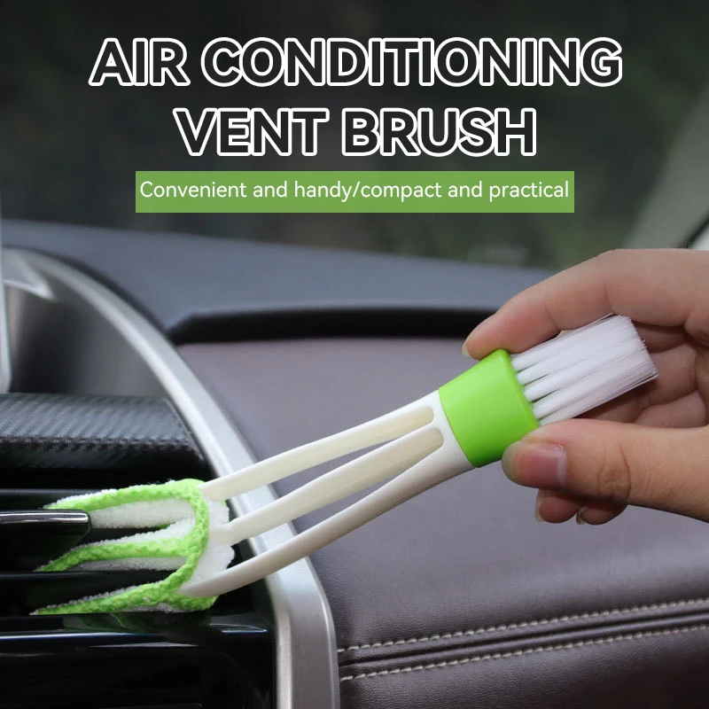 1pcs Multi Functional Dual Head Air Conditioner for Vehicles Dust Removal Gap Air Outlet Brush Car Outlet Cleaning Brush cleaning brush cleaning brush set