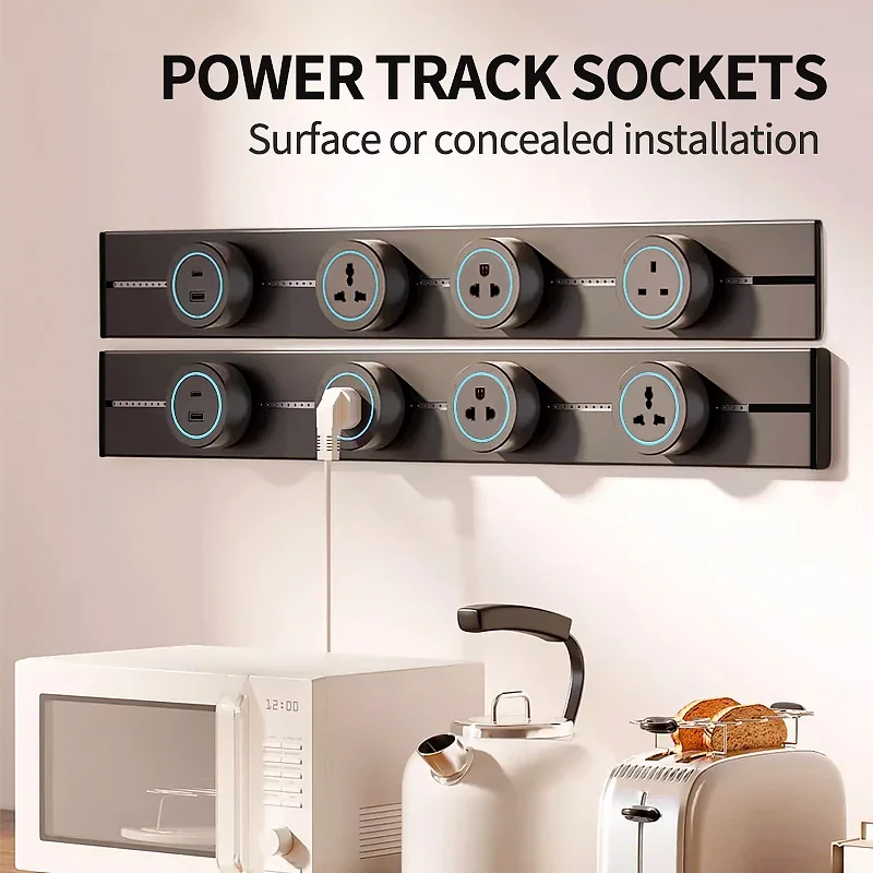 Soquete Power Track com Usb Eletrodomésticos Adaptador de Tomada Elétrica Tomada de Alta Qualidade Reino Unido Eua au ue