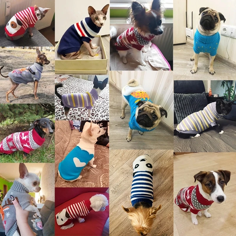Winter Dog Sweater Cat Pet Clothes For Small Dogs Knitted Clothing Christmas Dog Coat Jacket Puppy Pet Outfits For D
