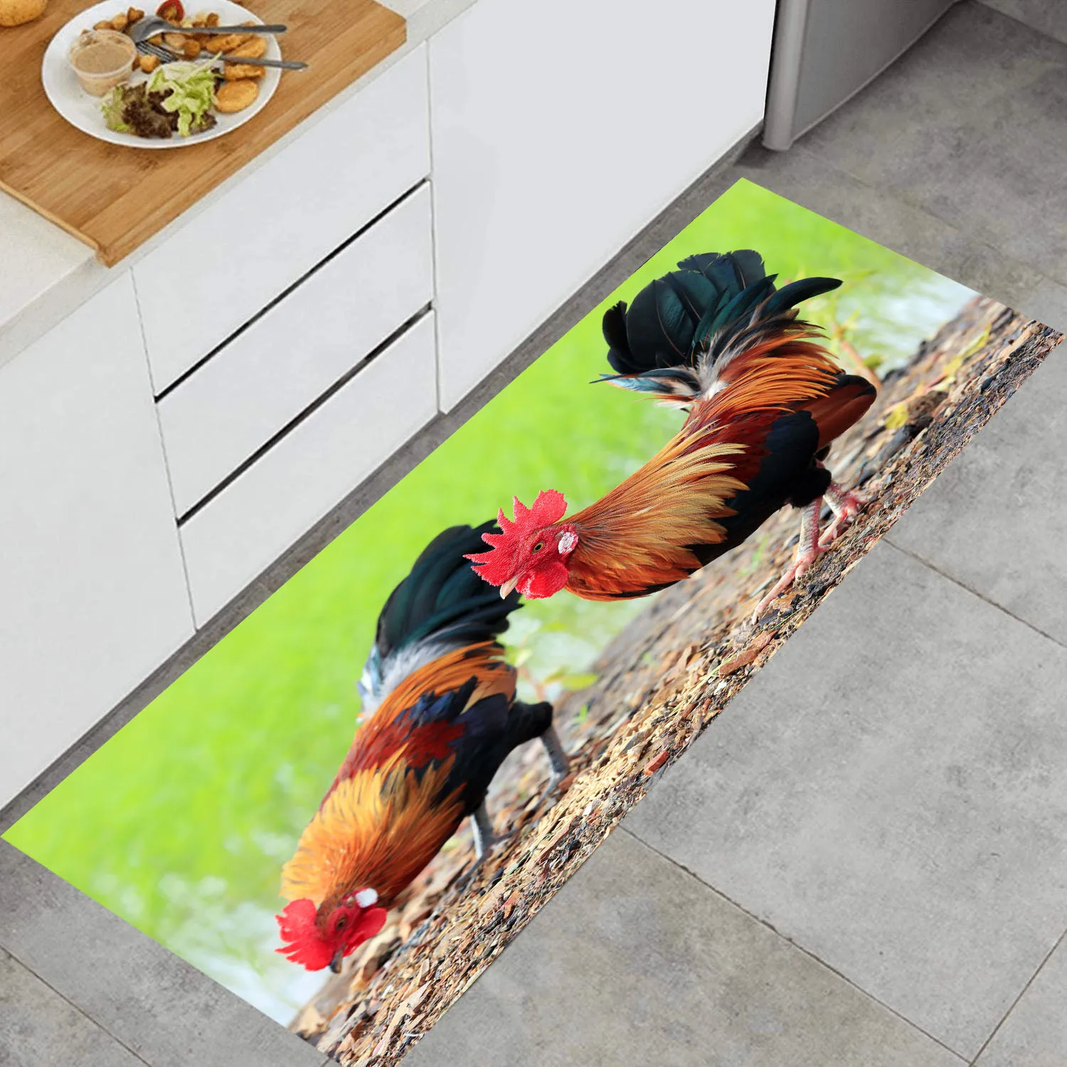 Fashion Big Rooster Print Porch Door Mat Kitchen Floor Non-slip Bathroom Rug  Home Bedroom Living Room Tea Table Large Area Rug - AliExpress