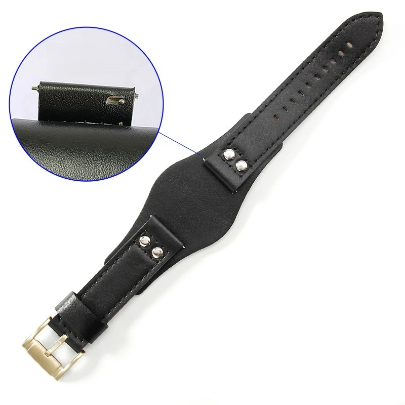 Men's Retro Style Genuine Leather Watch Strap, 22mm, Comfortable Wristband