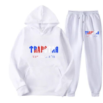 Trapstar Tracksuit Brand Printed Men's Sport 16 Warm Colors Two Pieces Loose Set Hoodie + Pants Jogging Hooded Set 4