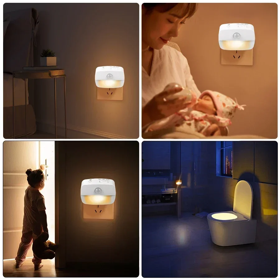 Motion Sensor Light LED Night Lights EU US Plug Lamps PIR Human Induction Lamp Nightlights For Bedroom Decor Hallway Stairs Lamp - 3