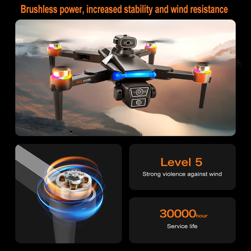 New RG706MAX GPS Drone with 4.5inch Screen Professional 4K HD Camera FPV Dron Brushless 360 Obstacle Avoidance RC Quadcopter Toy
