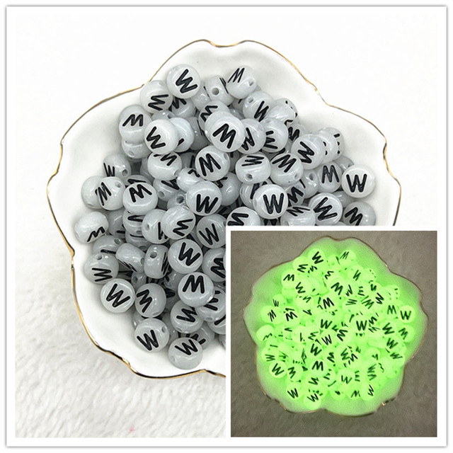 7x4mm A-Z Luminous Beads Letter Beads Acrylic Spaced Beads For Jewelry Making DIY Charms Bracelet
