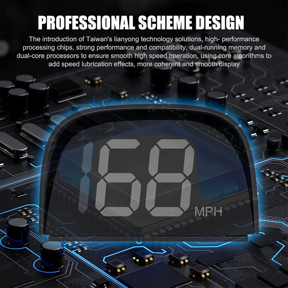 HUD  ÷ ӵ  Ÿ, ڵ  ӵ MPH  KM/MPH 8*12*6cm   HUD ڵ  ǰ