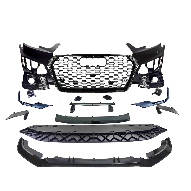 

car bodikits PP material Auto modified front bumper with grill front lip for Audi A4 B9 S4 new style body kit 2017 2018 2019