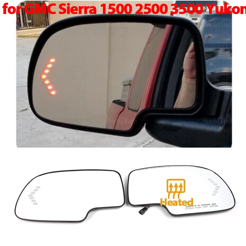 

Зеркало с подогревом, боковое зеркало, стекло, зеркало заднего вида, объектив для GMC Sierra Yukon XL 1500 2500 3500 2003-2007, аксессуары