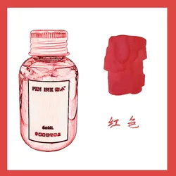 60ml 48 - Color Fountain Pen Ink Refill - Writing Stationery School Supplies (Red - 60ml)
