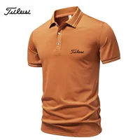 Nouveau polo homme 2026 décontracté et tendance, couleur unie, manches courtes, confortable et polyvalent, idéal pour l'été 3