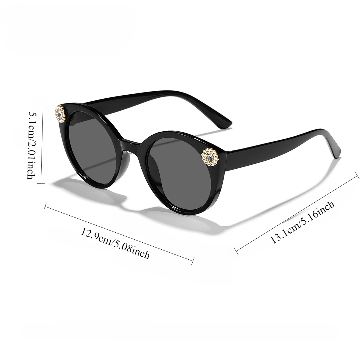 Trendy Kids' Candy-Colored Round Frame Rhinestone Sunglasses UV400 Protection Stylish Baby Boy Girl Accessories Outdoor Fashion