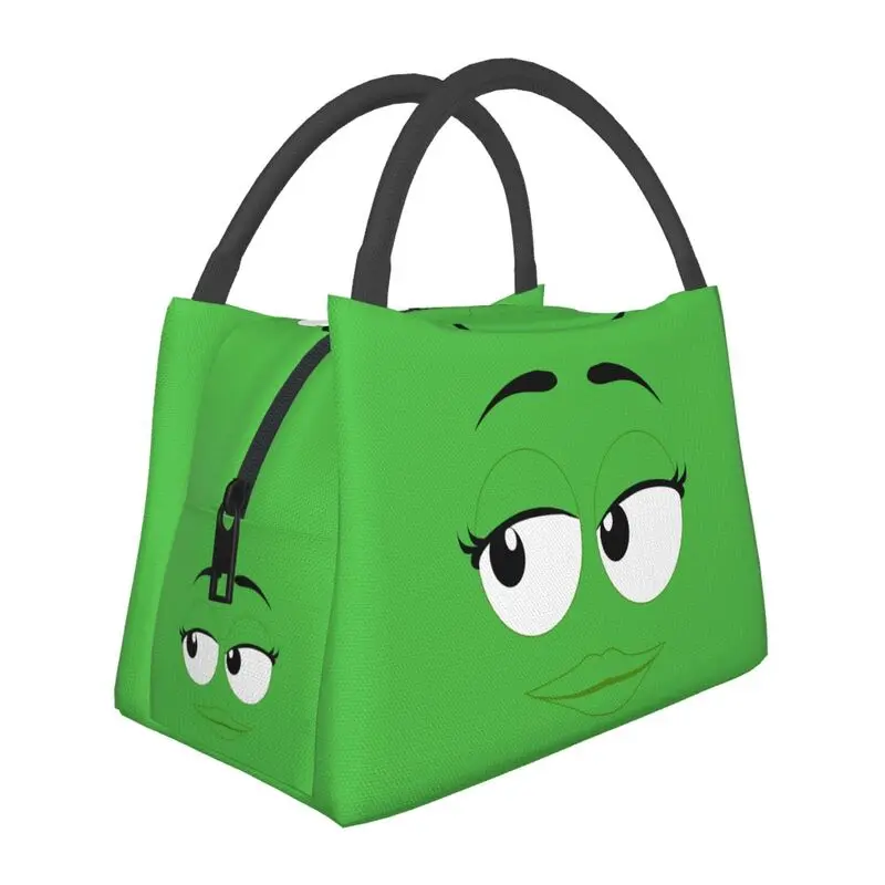 

Cartoon Chocolate Green Faces Resuable Lunch Boxes Cooler Thermal Food Insulated Lunch Bag Hospital Office Pinic Container