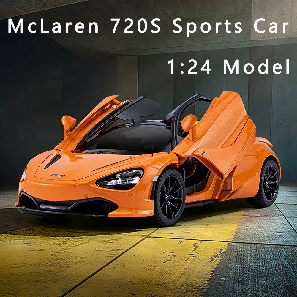 

New 1:24 Simulation Mclaren 720S Sports Car Model Back To The Sound And Light Toy Car Metal Car Ornaments To Send Children Gifts