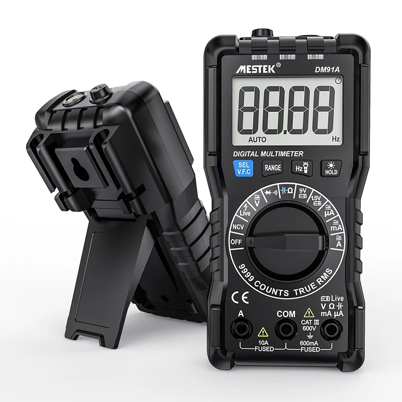 Mestek DM91A Auto Range Digital Multimeter Voltmeter Ammeter Ohm Tester 10A 600V Multimeter NCV Live Wire Test T-RMS