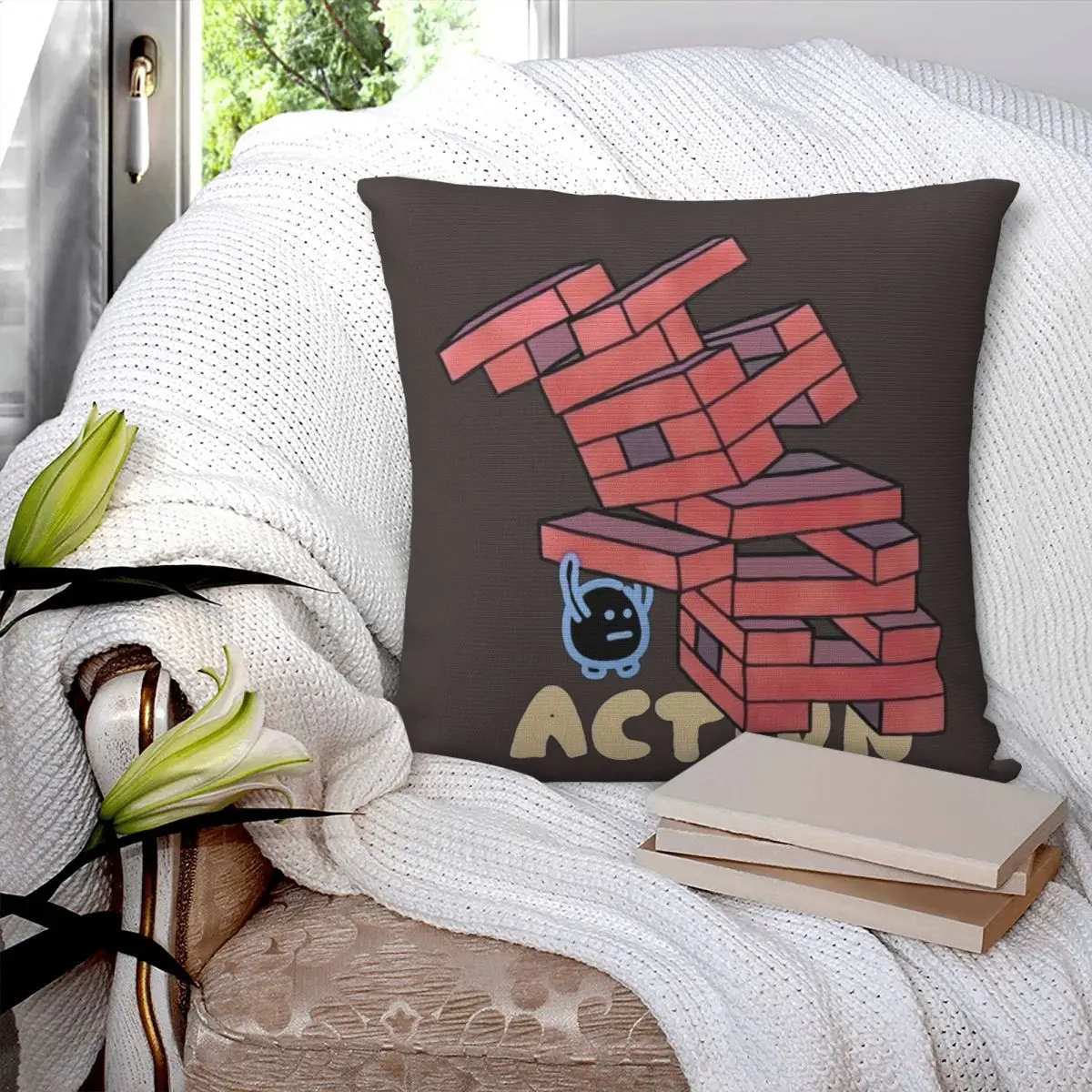 

Action Reaction Square Pillowcase Pillow Cover Polyester Cushion Zip Decorative Comfort Throw Pillow for Home Bedroom