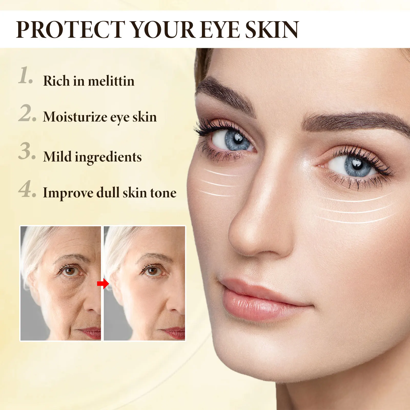 protect your eye skin , Hydrating Eye Cream with Bee Venom to Smooth Fine Lines and Dark Circles