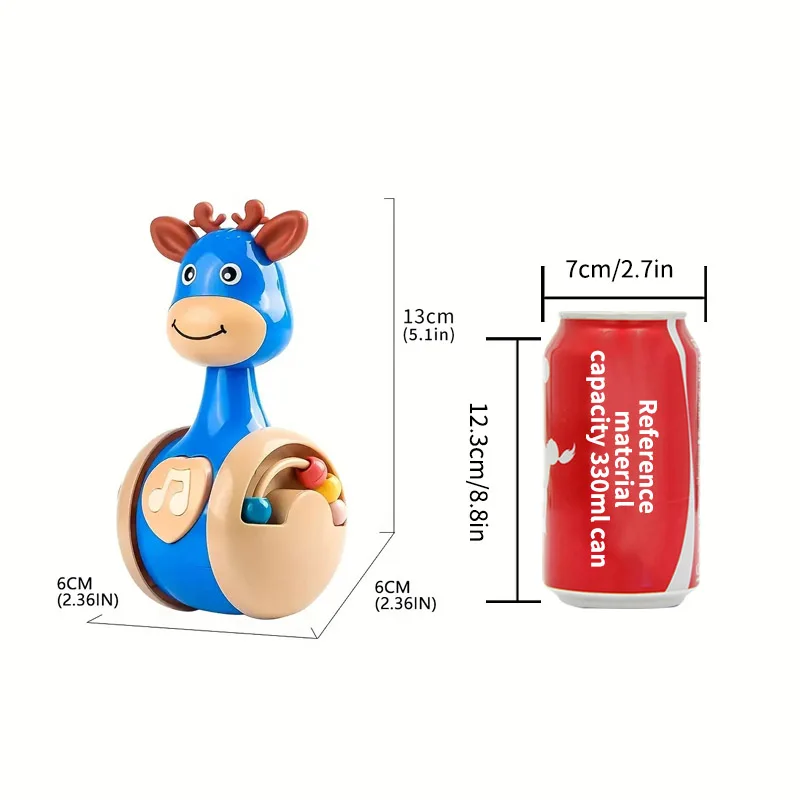 Sliding Deer Baby Tumbler Rattle Learning Education Toys Newborn