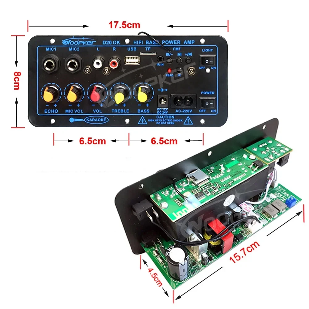 100W HiFi Bluetooth Amplifier Board D1000/D900/D100W/D20/D10 Bluetooth 5.0 Dual