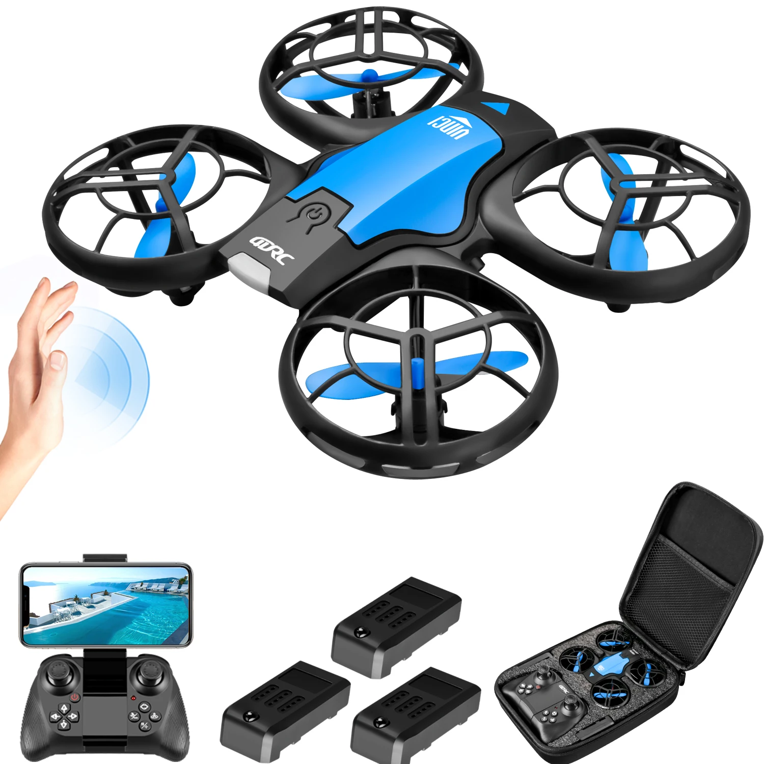 V8 New Mini Drone 4K 1080P HD Camera Drones WiFi Fpv Air Pressure Height Maintain  Foldable Quadcopter RC Dron Toy Gift