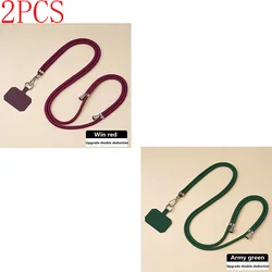 Enhanced Phone Lanyard Strap Crossbody Cord - Stylish Mobile Necklace Strap (2PCS - Red Green)