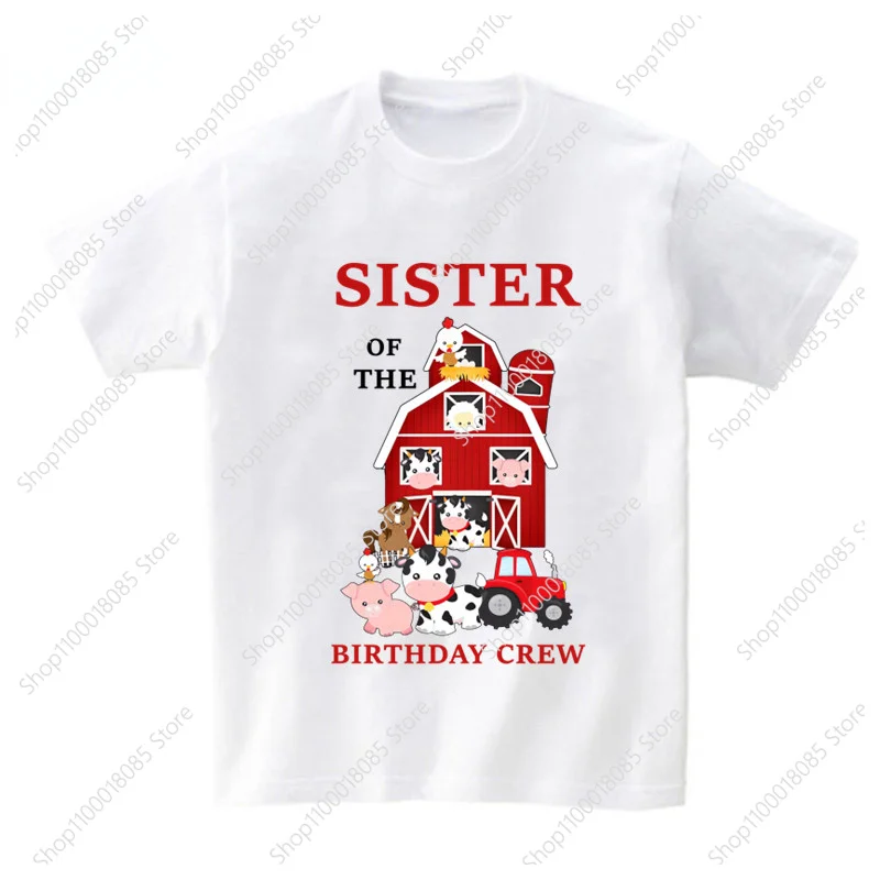 Family Farm T-shirt Birthday Shirt Boys and Girls T-shirt Paired with Customized Mom, Dad, Grandpa, Grandma T-shirt 4