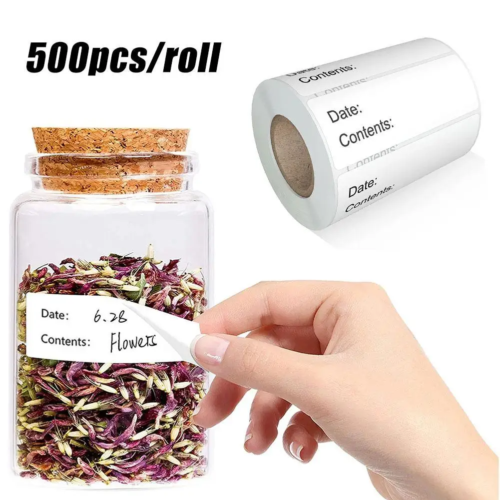 500PCS Date Freezer Label Stickers For Food Storage Date Content Home Kitchen Packaging Condiments Mark Sticker Labels