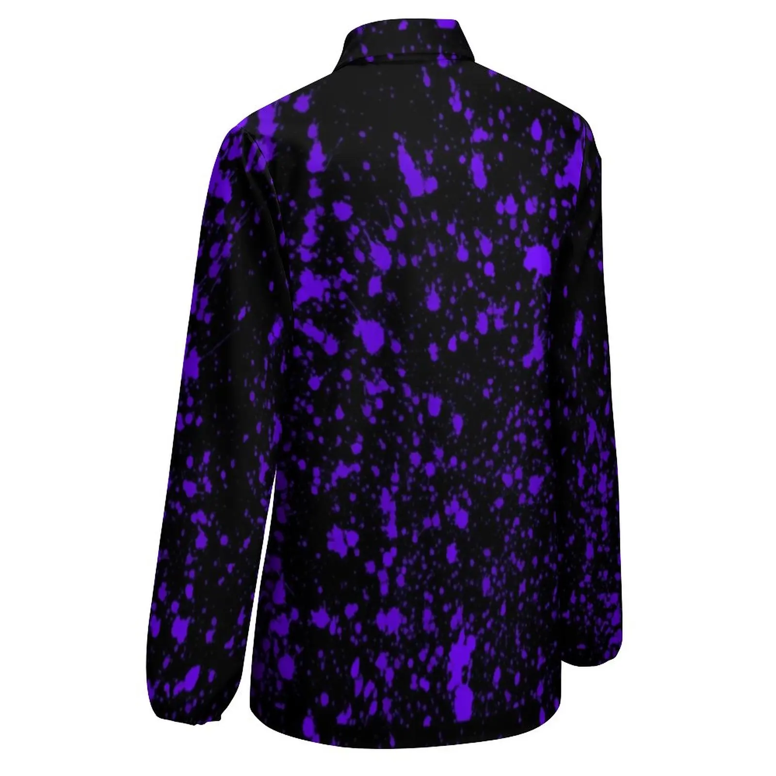 Purple Paint Splatter Blouse Abstract Graffiti Modern Print Blouses Women  Long-Sleeve Simple Shirts Summer Oversize Clothing