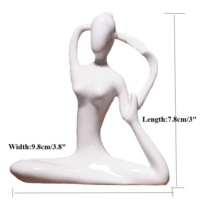 

12 Styles Abstract Art Ceramic Yoga Poses Figurine Porcelain Lady Figure Statue Home Yoga Studio Decor Ornament