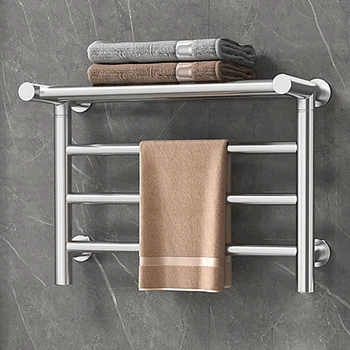 เครื่องอุ่นผ้าเช็ดตัว 304 สแตนเลส 65 ° C อุณหภูมิคงที่ชั้นวางผ้าเช็ดตัวไฟฟ้าอุ่นอัจฉริยะ 500 * 395 * 235 มม. 110 V/220 V 1