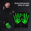 Fingered Gloves Halloween Horror Skull Claw Bone Skeleton Punk Gloves Men Holiday Party Luminous Cycling Half Finger Gloves 5