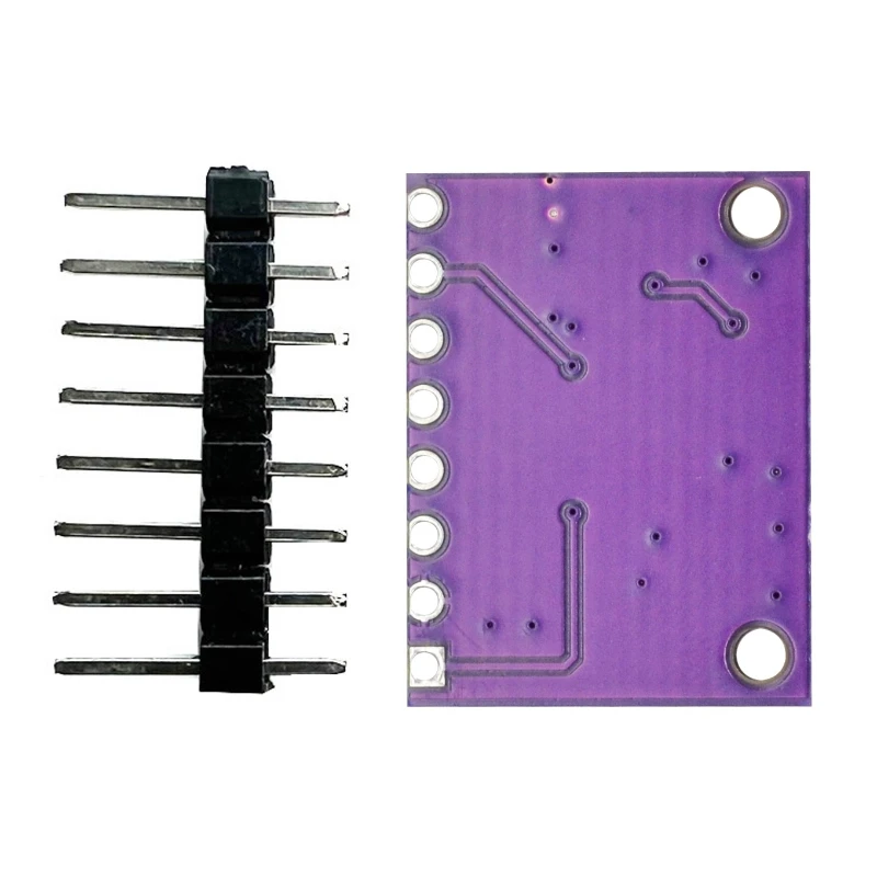 Module IMU QMI8658A/C 6-Axes Gyroscope Accéléromètre pour Drone - Faible Bruit posé sur une surface antistatique, composants SMD détaillés