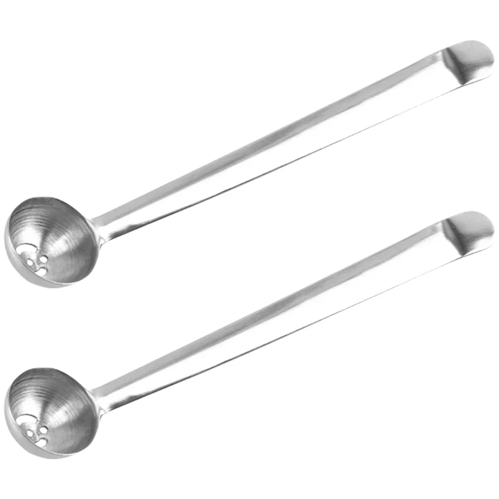 Stainless Steel Olive Spoon Cherry Spoon Jar Tool Strainer 2 Pcs For Kitchen Dining Bar