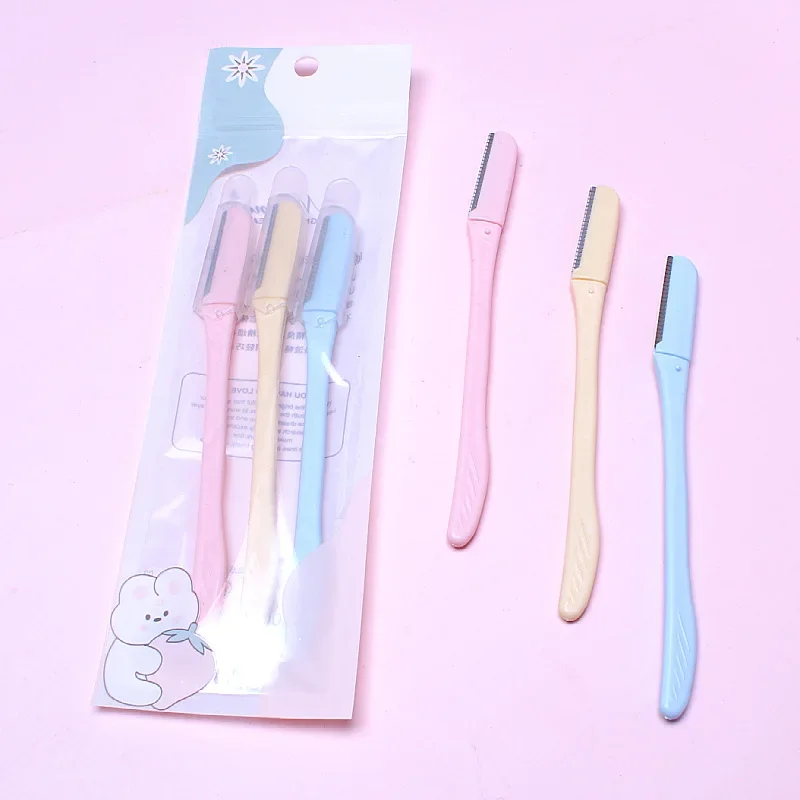 Eyebrow Trimming Knife Set 3Pcs New Safety Eyebrow Scraper for Women Novice Beginner Student Knife Face Razor for Women