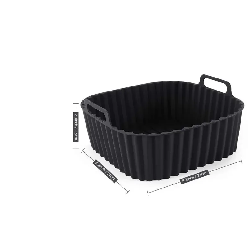 Eco-Friendly Silicone Air Fryer Liners - Non-Stick Square Basket Mats