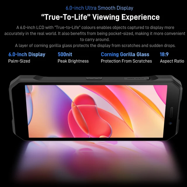 DOOGEE S61 Pro 8GB 128GB Rugged Mobile Phone 6.0 Inch Display 48MP