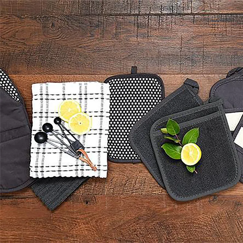 2 PCS Baking Gloves Anti-scalding Microwave Oven Terry gloves Collection Kitchen Accessories Cloth Potholder