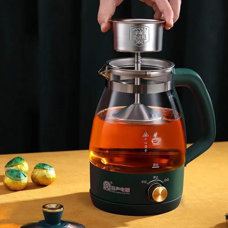 

1L Home Electric Kettle Heat-resistant Glass Tea Infuser Pot With Filter Automatic Steam Spray BorosilicateTeapot Health Pot