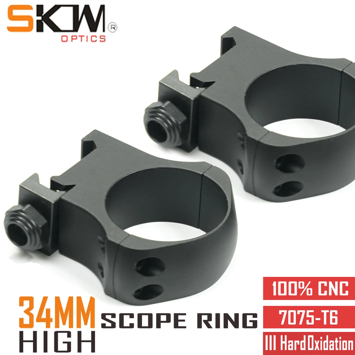 

Free Shipping SKWGEAR Tactical 34mm Scope Rings CNC High Heavy Duty RifleScope 7075 -T6 Mount Fit Picatinny