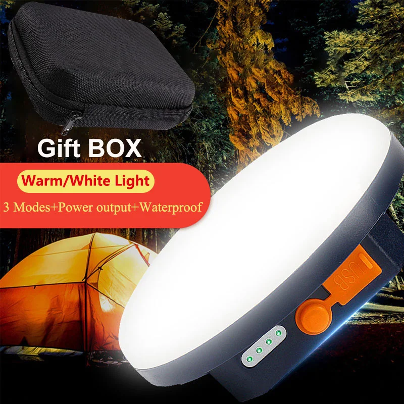 

20000mAh LED Tent Light Rechargeable Lantern lanterna Portable Emergency Night Light Outdoor Camping Bulb Lamp Flashlight Home